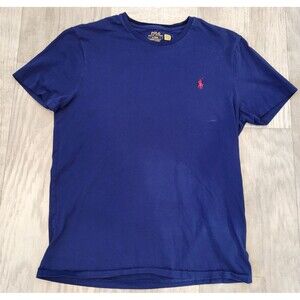 Polo Ralph Lauren Mens Sz M Custom Slim Fit Crewneck Tee Shirt Blue Short Sleeve
